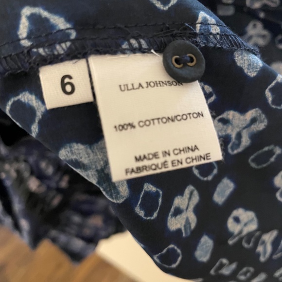 ULLA JOHNSON Joan ruffled printed cotton-poplin mini dress - NWOT SIZE 6 - Picture 3 of 6